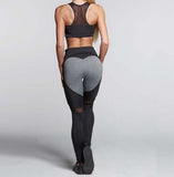 Fashion Heart Pattern Mesh Splice Leggings Athleisure Fitness Clothing Elastic Leggings Women Pants