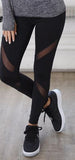 Sexy Women Leggings Gothic Insert Mesh Design Trousers Pants Big Size Black Capris Sportswear New Fitness Leggings