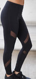 Sexy Women Leggings Gothic Insert Mesh Design Trousers Pants Big Size Black Capris Sportswear New Fitness Leggings