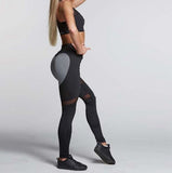 Fashion Heart Pattern Mesh Splice Leggings Athleisure Fitness Clothing Elastic Leggings Women Pants
