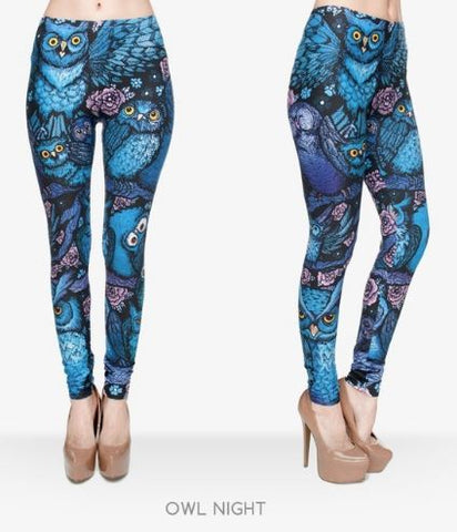 Hot Night Owl Full Printing Pants Women Clothing Ladies fitness Legging Stretchy Trousers Skinny Leggings