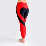 Heart Pattern Mesh Splice Legging Athleisure Fitness Clothing Sportswear Elastic Sporting Leggings Women Pants
